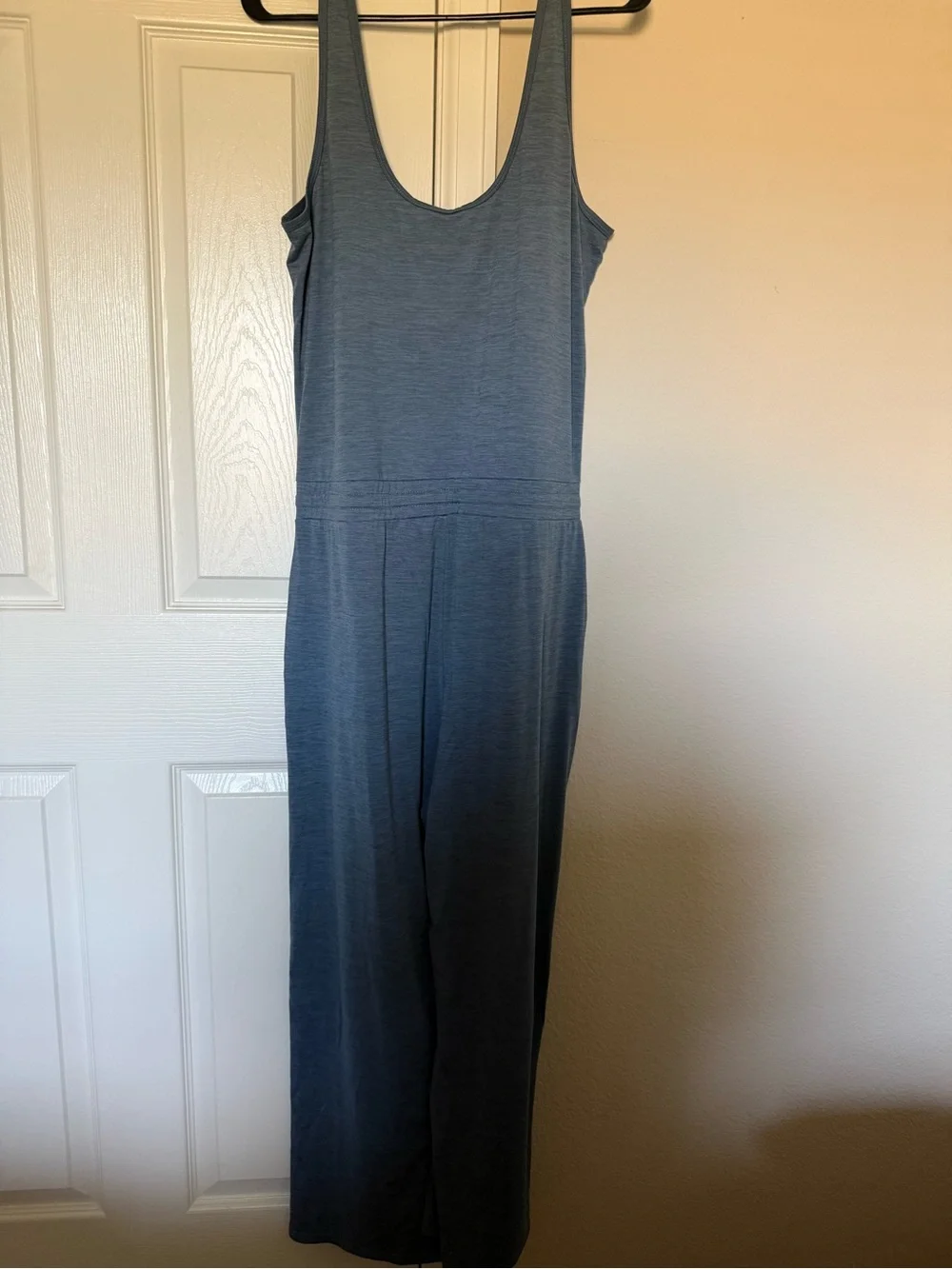 Vuori Sleeveless Gray Tank Jumpsuit with Drawstring